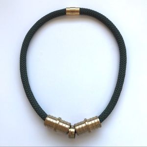 Olive green rope necklace multiple ways to wear it